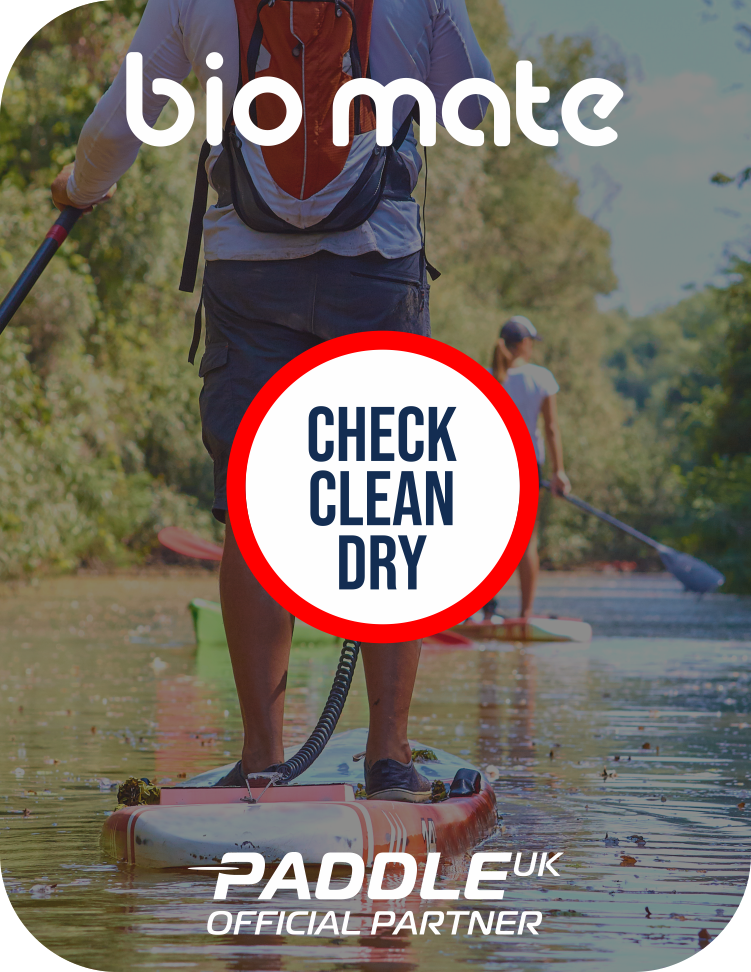 Check Clean Dry and paddleboarder